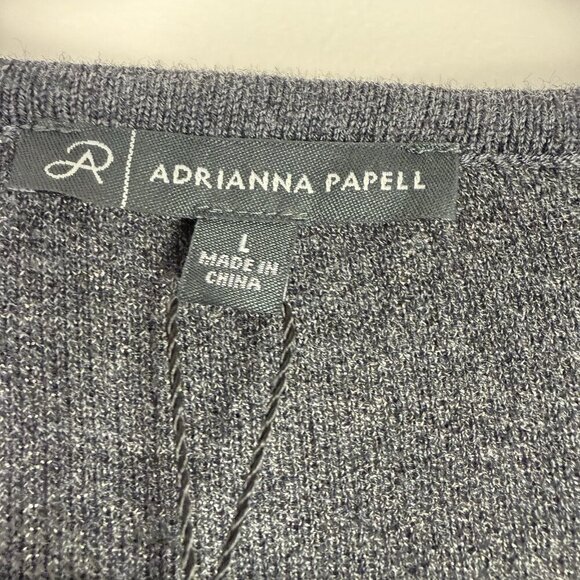 Adrianna Papell Women's Gray Metallic Boat Neck Pull Over Sweater Size Large NWT - Picture 8 of 10